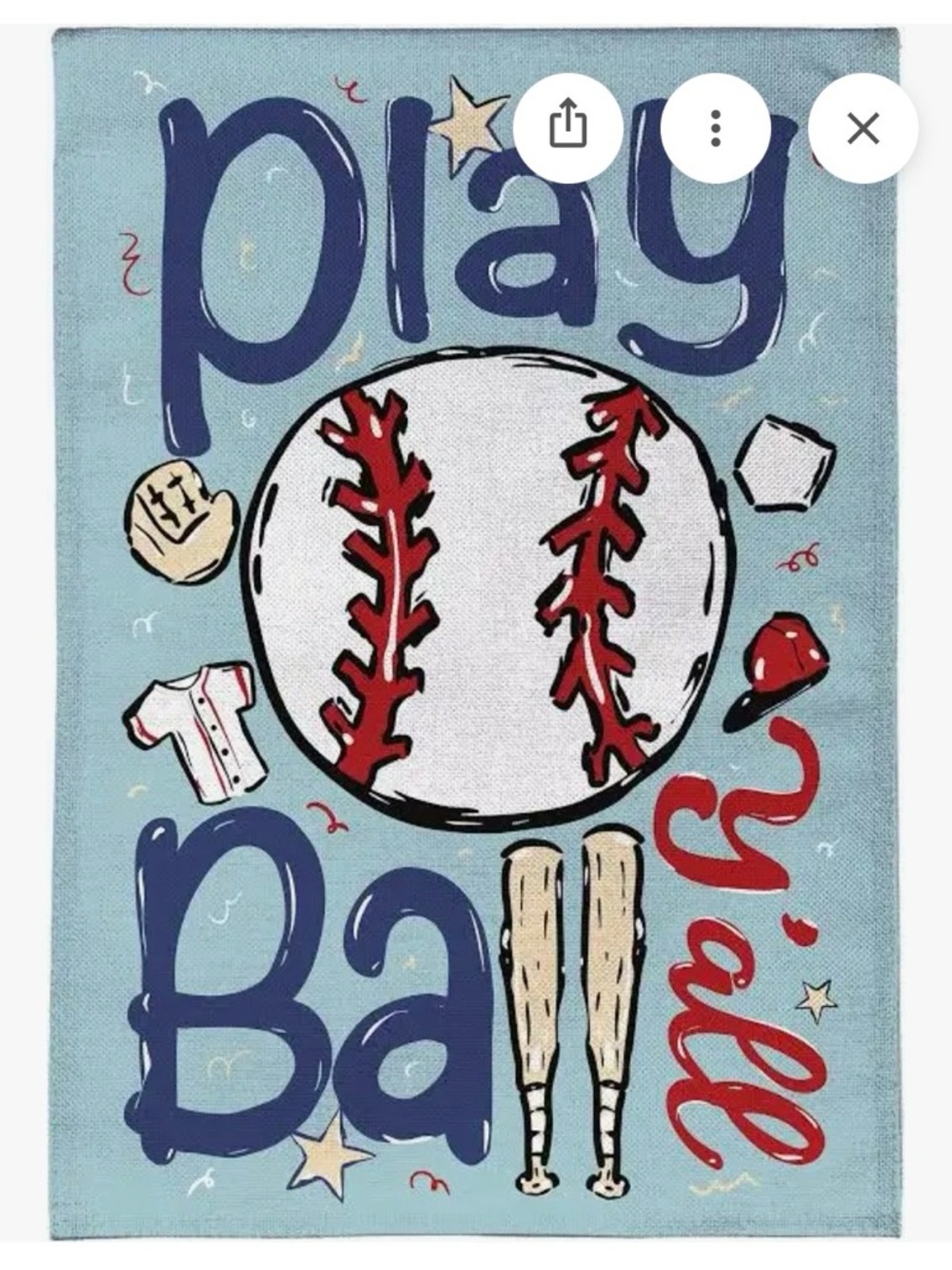 Play Ball Y'all Burlap Garden Flag